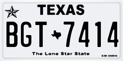 TX license plate BGT7414