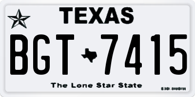 TX license plate BGT7415