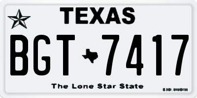 TX license plate BGT7417