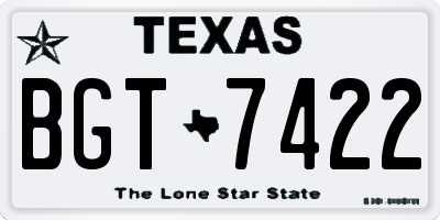TX license plate BGT7422
