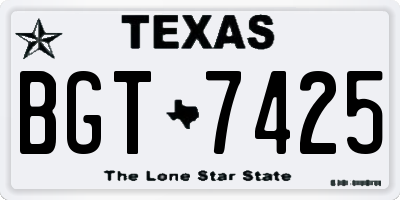 TX license plate BGT7425