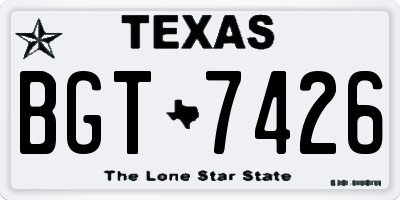 TX license plate BGT7426