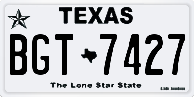 TX license plate BGT7427
