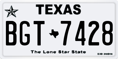 TX license plate BGT7428