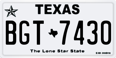 TX license plate BGT7430