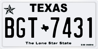 TX license plate BGT7431