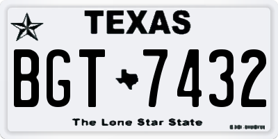 TX license plate BGT7432