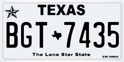 TX license plate BGT7435
