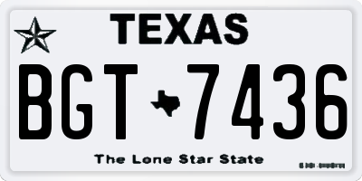 TX license plate BGT7436