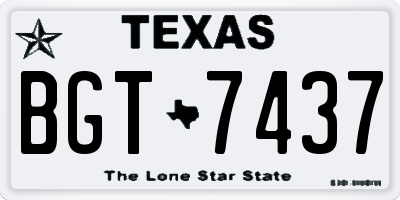 TX license plate BGT7437