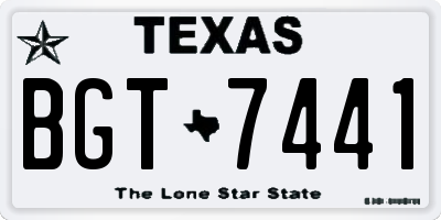 TX license plate BGT7441