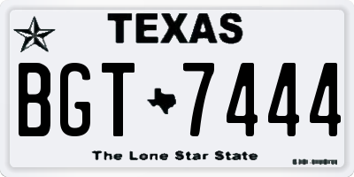 TX license plate BGT7444