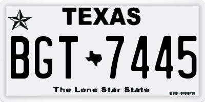 TX license plate BGT7445