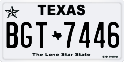 TX license plate BGT7446