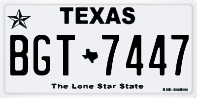 TX license plate BGT7447