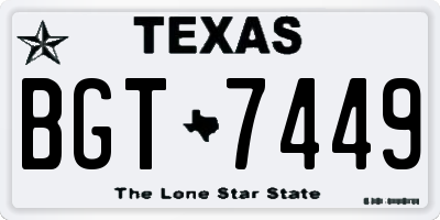 TX license plate BGT7449