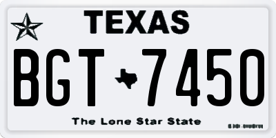 TX license plate BGT7450