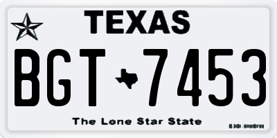 TX license plate BGT7453