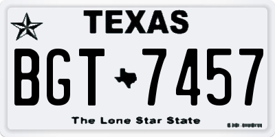 TX license plate BGT7457