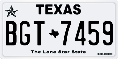 TX license plate BGT7459