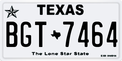 TX license plate BGT7464