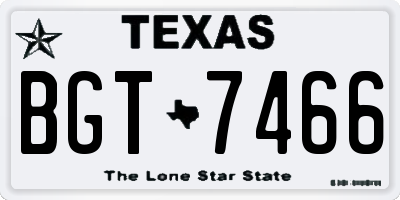 TX license plate BGT7466