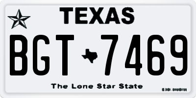 TX license plate BGT7469