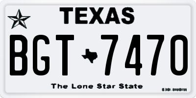TX license plate BGT7470