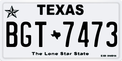 TX license plate BGT7473