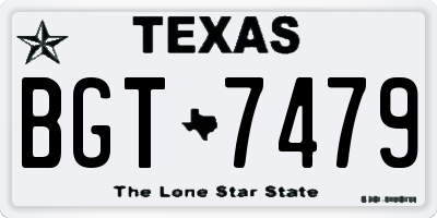 TX license plate BGT7479