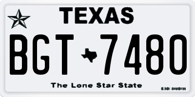TX license plate BGT7480