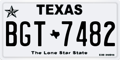 TX license plate BGT7482