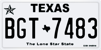 TX license plate BGT7483