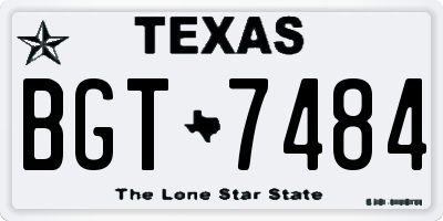 TX license plate BGT7484