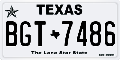 TX license plate BGT7486