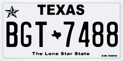 TX license plate BGT7488