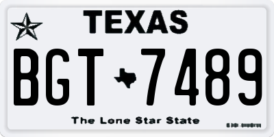 TX license plate BGT7489