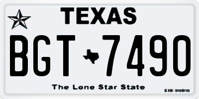 TX license plate BGT7490