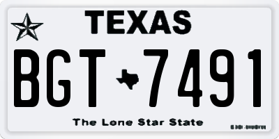 TX license plate BGT7491