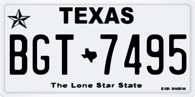 TX license plate BGT7495