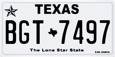 TX license plate BGT7497