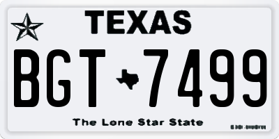 TX license plate BGT7499