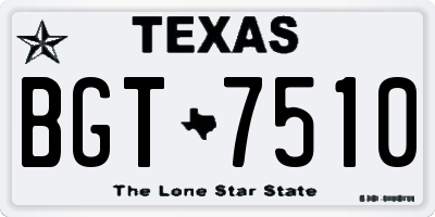 TX license plate BGT7510