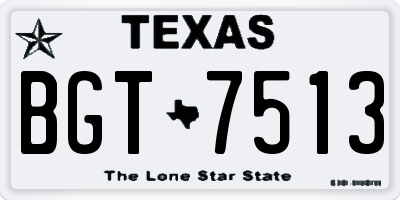 TX license plate BGT7513