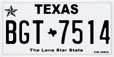 TX license plate BGT7514
