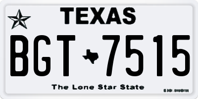TX license plate BGT7515