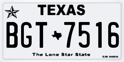 TX license plate BGT7516