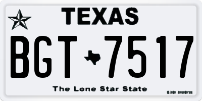 TX license plate BGT7517