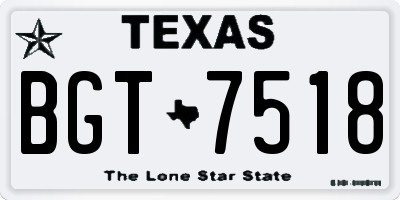 TX license plate BGT7518