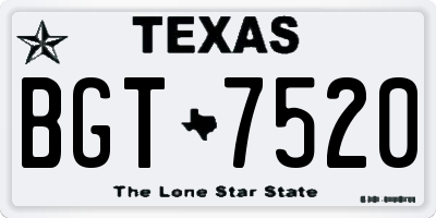 TX license plate BGT7520